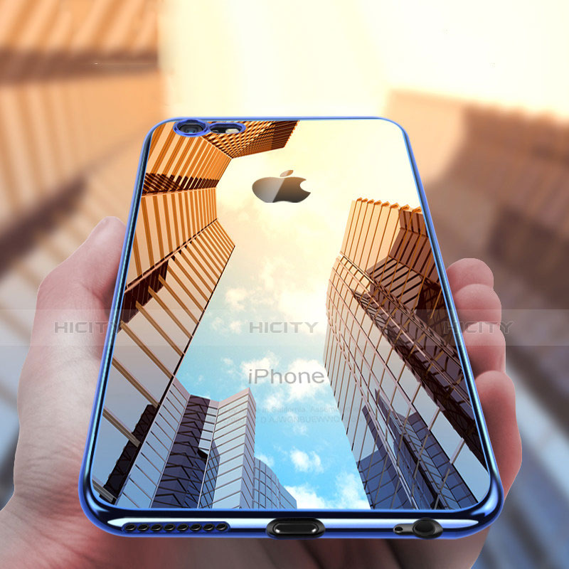 Apple iPhone 6 Plus用極薄ソフトケース シリコンケース 耐衝撃 全面保護 クリア透明 T12 アップル ネイビー