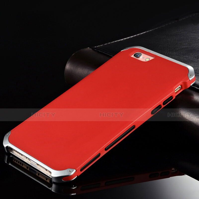 Apple iPhone 6 Plus用ケース 高級感 手触り良い アルミメタル 製の金属製 カバー アップル レッド