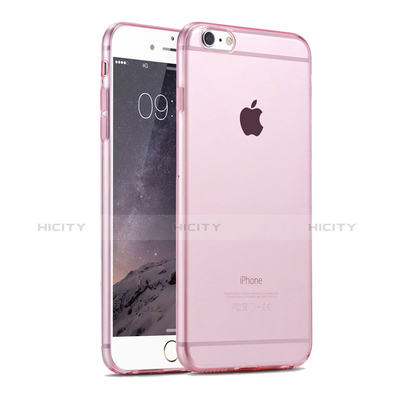 Apple iPhone 6 Plus用極薄ソフトケース シリコンケース 耐衝撃 全面保護 クリア透明 アップル ピンク