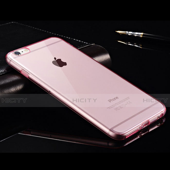 Apple iPhone 6 Plus用極薄ソフトケース シリコンケース 耐衝撃 全面保護 クリア透明 アップル ピンク