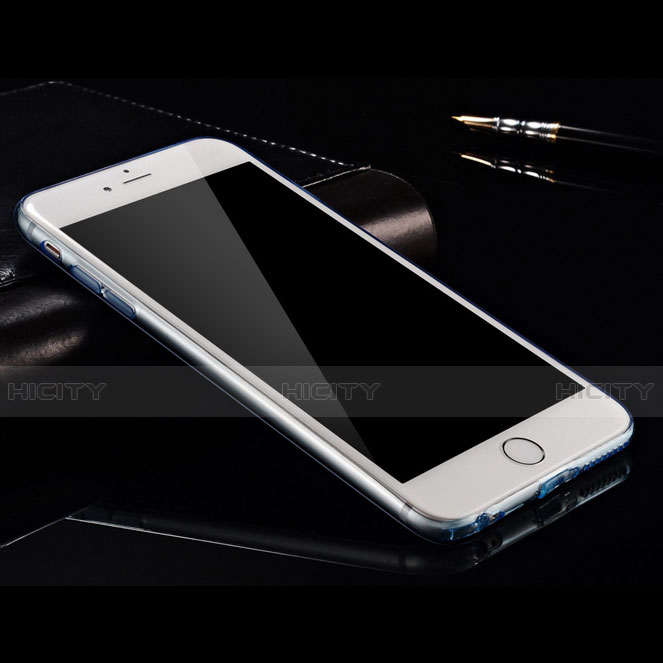 Apple iPhone 6 Plus用極薄ソフトケース シリコンケース 耐衝撃 全面保護 クリア透明 アップル ネイビー