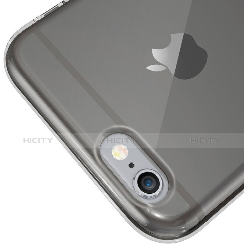 Apple iPhone 6 Plus用極薄ソフトケース シリコンケース 耐衝撃 全面保護 クリア透明 アップル ダークグレー