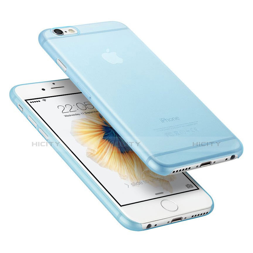Apple iPhone 6 Plus用極薄ケース クリア透明 プラスチック アップル ブルー