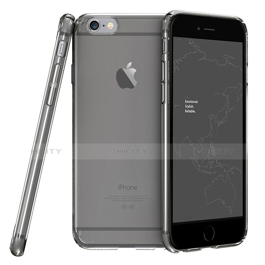 Apple iPhone 6 Plus用ハードケース クリスタル クリア透明 アップル グレー