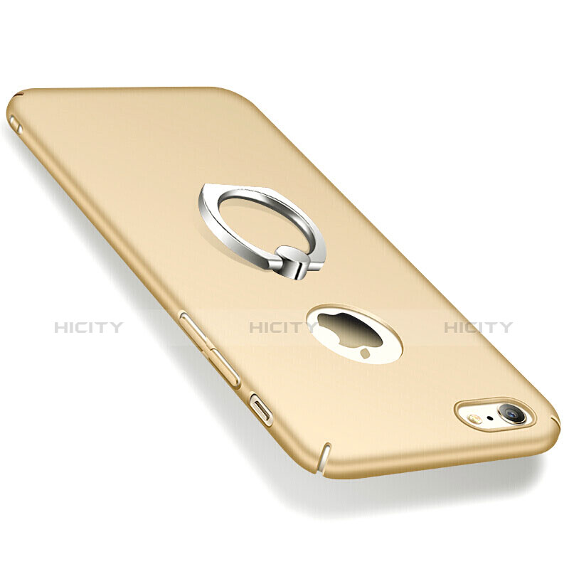 Apple iPhone 6 Plus用ハードケース プラスチック 質感もマット アンド指輪 アップル ゴールド