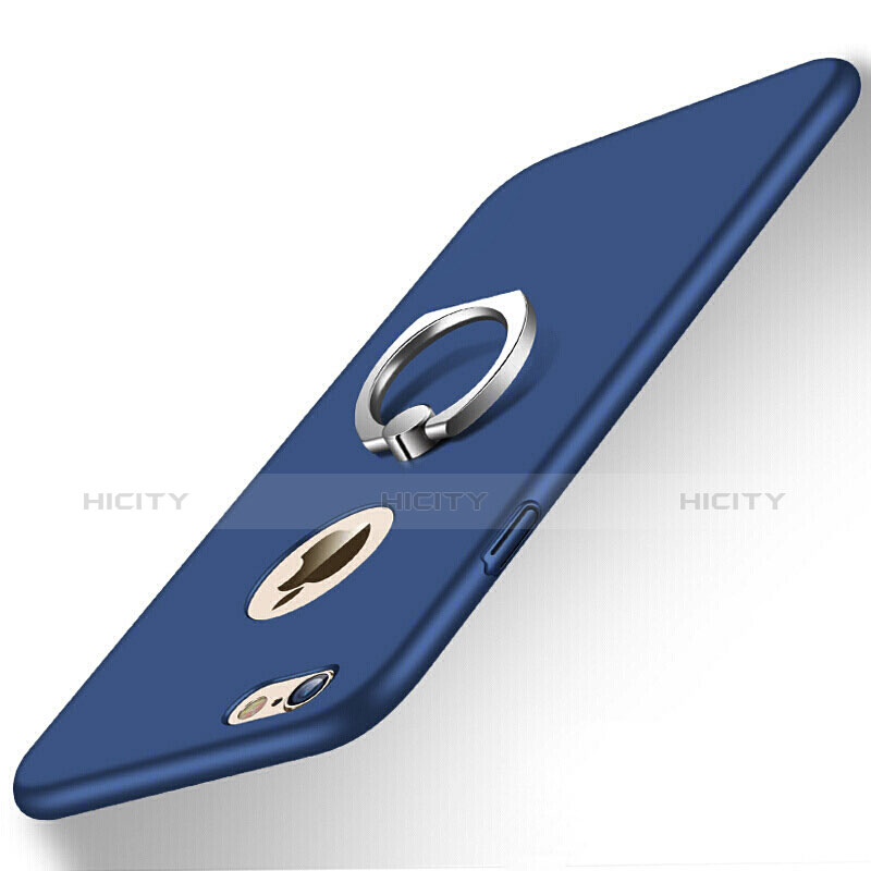 Apple iPhone 6 Plus用ハードケース プラスチック 質感もマット アンド指輪 アップル ネイビー