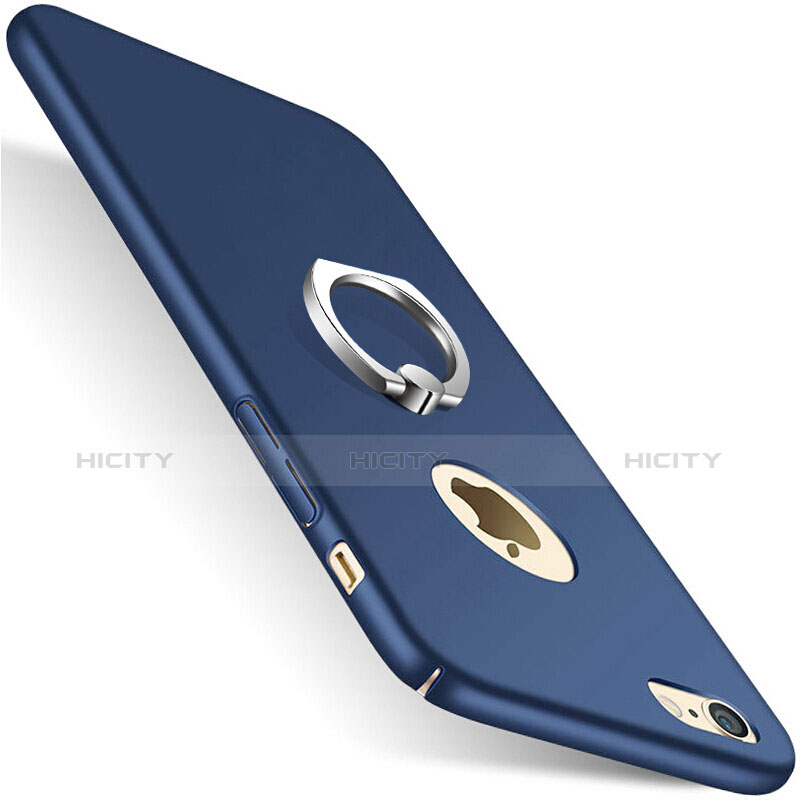 Apple iPhone 6 Plus用ハードケース プラスチック 質感もマット アンド指輪 アップル ネイビー
