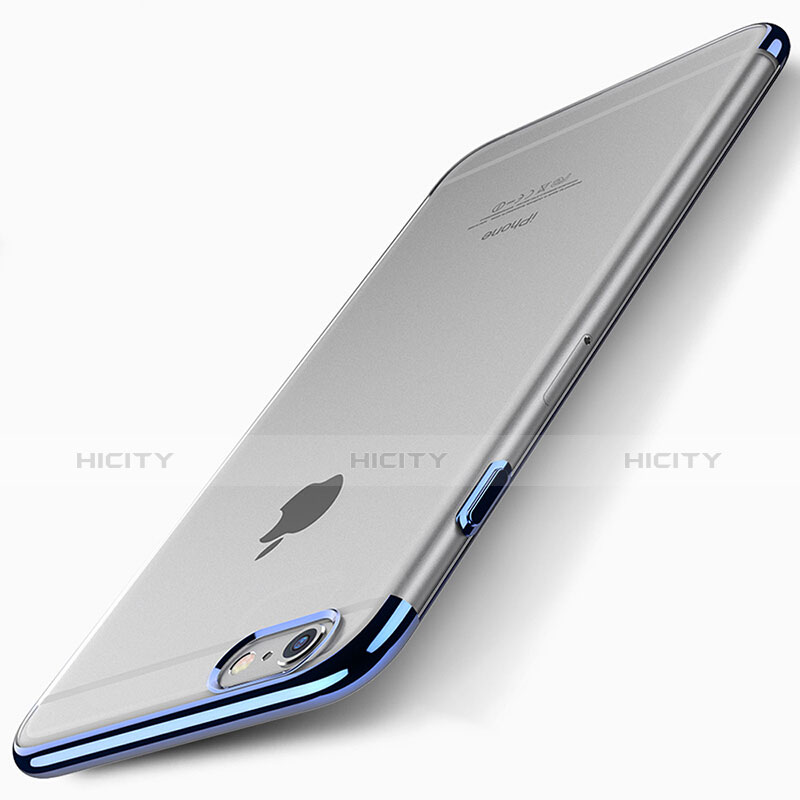 Apple iPhone 6 Plus用極薄ケース プラスチック クリア透明 T01 アップル ネイビー