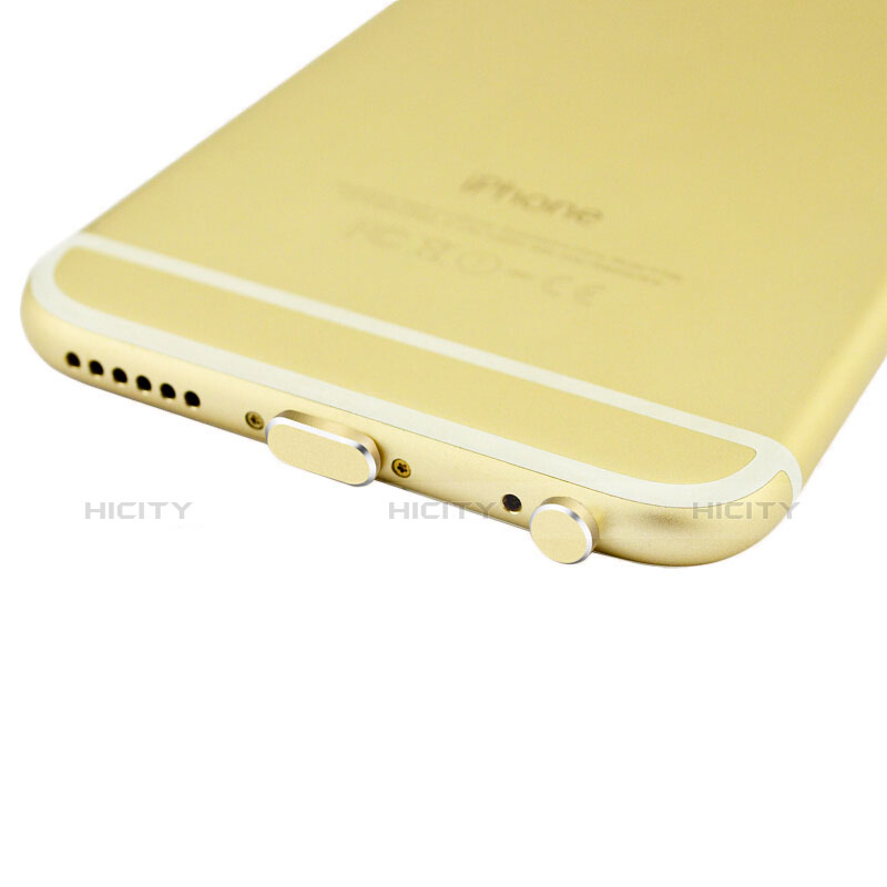 Apple iPhone 6 Plus用アンチ ダスト プラグ キャップ ストッパー Lightning USB J01 アップル ゴールド