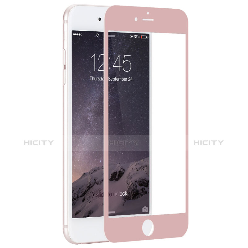 Apple iPhone 6 Plus用強化ガラス フル液晶保護フィルム F03 アップル ピンク