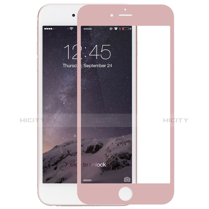 Apple iPhone 6 Plus用強化ガラス フル液晶保護フィルム F03 アップル ピンク