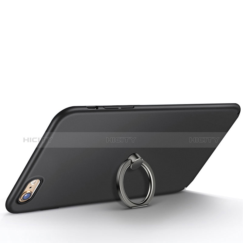 Apple iPhone 6S用極薄ソフトケース シリコンケース 耐衝撃 全面保護 アンド指輪 A01 アップル ブラック