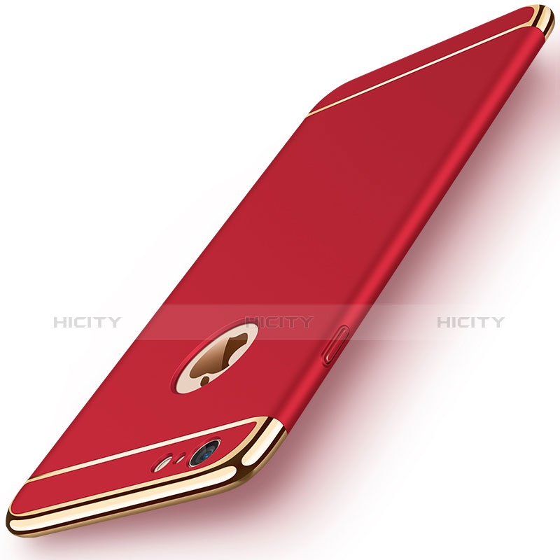 Apple iPhone 6S用ケース 高級感 手触り良い メタル兼プラスチック バンパー アップル レッド