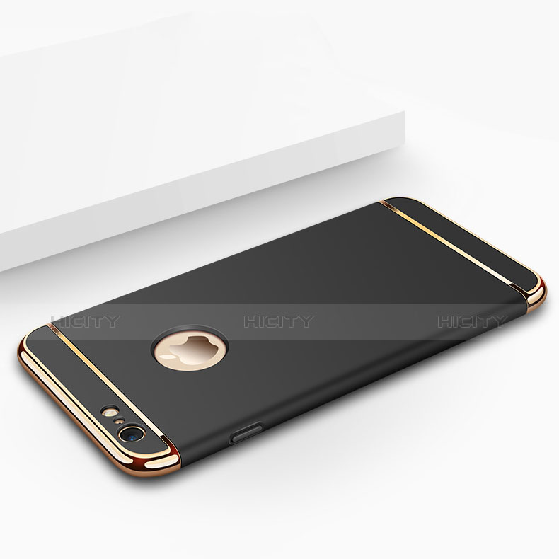 Apple iPhone 6S用ケース 高級感 手触り良い メタル兼プラスチック バンパー アップル ブラック