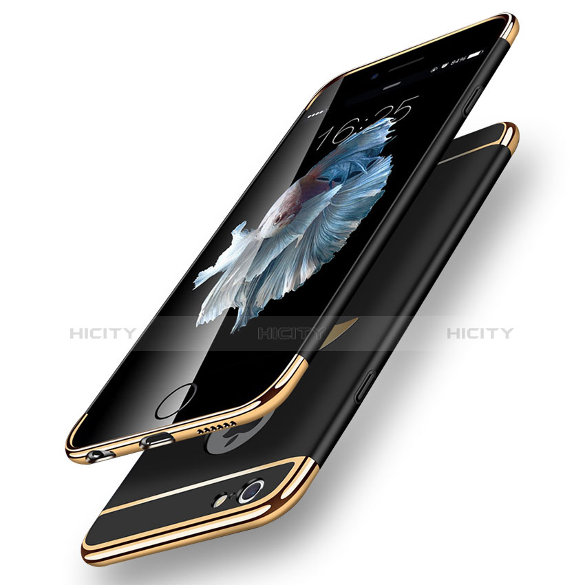 Apple iPhone 6S用ケース 高級感 手触り良い メタル兼プラスチック バンパー アップル ブラック