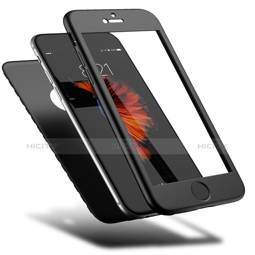 Apple iPhone 6S用前面と背面 360度 フルカバー 極薄ソフトケース シリコンケース 耐衝撃 全面保護 アップル ブラック