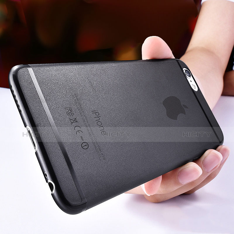 Apple iPhone 6S用極薄ケース クリア透明 プラスチック T06 アップル ブラック