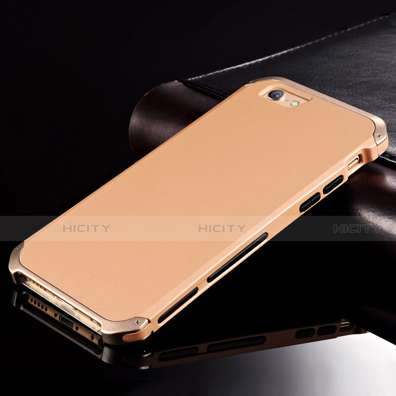 Apple iPhone 6S用ケース 高級感 手触り良い アルミメタル 製の金属製 カバー アップル ゴールド