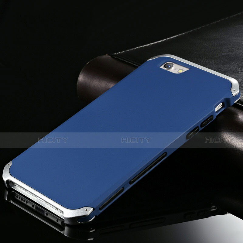 Apple iPhone 6S用ケース 高級感 手触り良い アルミメタル 製の金属製 カバー アップル ネイビー