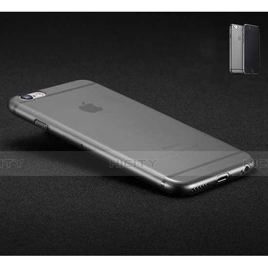 Apple iPhone 6S用極薄ケース クリア透明 質感もマット アップル ダークグレー