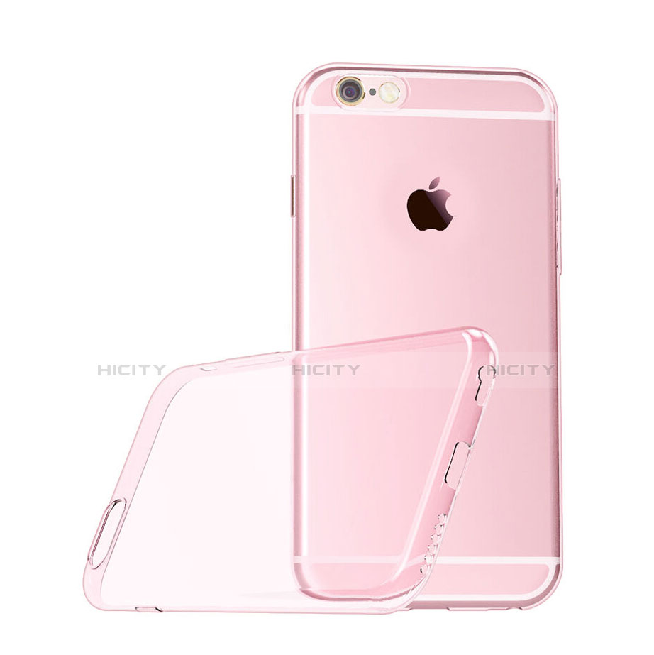 Apple iPhone 6S用極薄ソフトケース クリア透明 シリコンケース 耐衝撃 全面保護 アップル ピンク