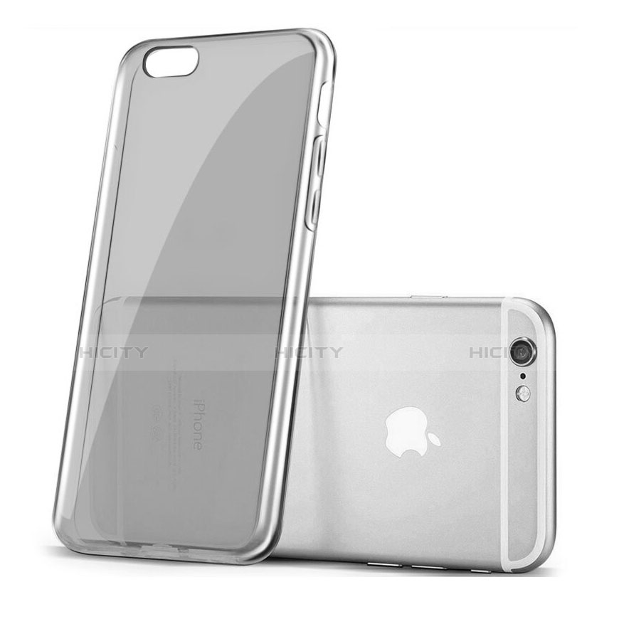 Apple iPhone 6S用極薄ソフトケース シリコンケース 耐衝撃 全面保護 クリア透明 アップル グレー