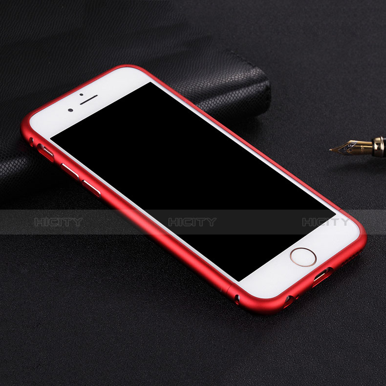 Apple iPhone 6S用ケース 高級感 手触り良い アルミメタル 製の金属製 バンパー アップル レッド
