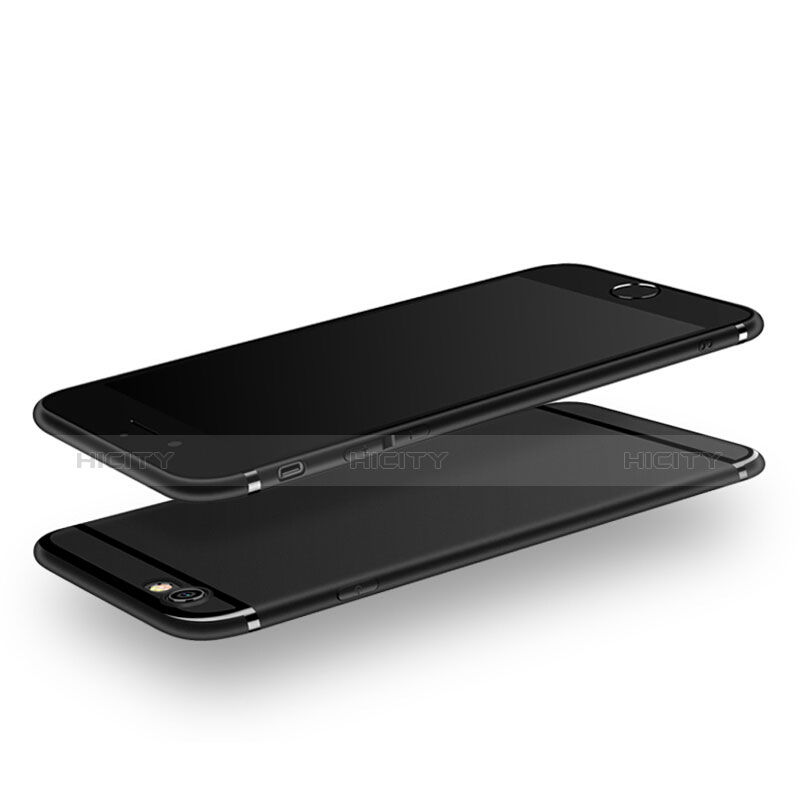 Apple iPhone 6S用極薄ソフトケース シリコンケース 耐衝撃 全面保護 アンド指輪 アップル ブラック
