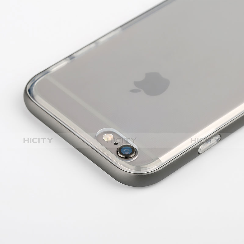 Apple iPhone 6S用バンパーケース クリア透明 アップル グレー