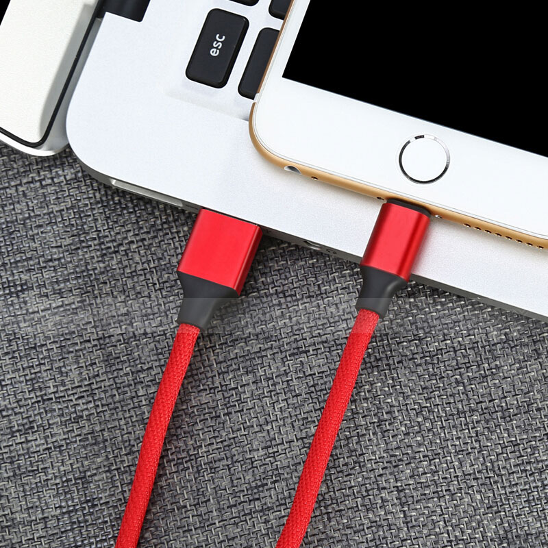 Apple iPhone 6S Plus用USBケーブル 充電ケーブル D03 アップル レッド