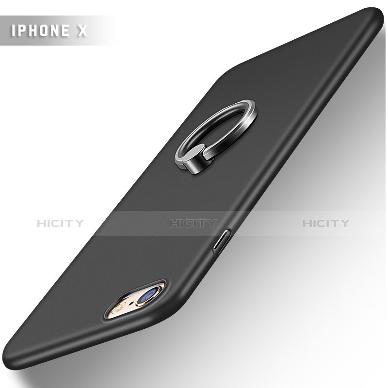 Apple iPhone 6S Plus用ハードケース プラスチック 質感もマット アンド指輪 A01 アップル ブラック