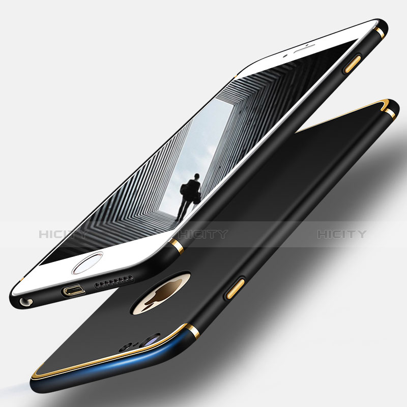 Apple iPhone 6S Plus用ケース 高級感 手触り良い メタル兼プラスチック バンパー アップル ブラック