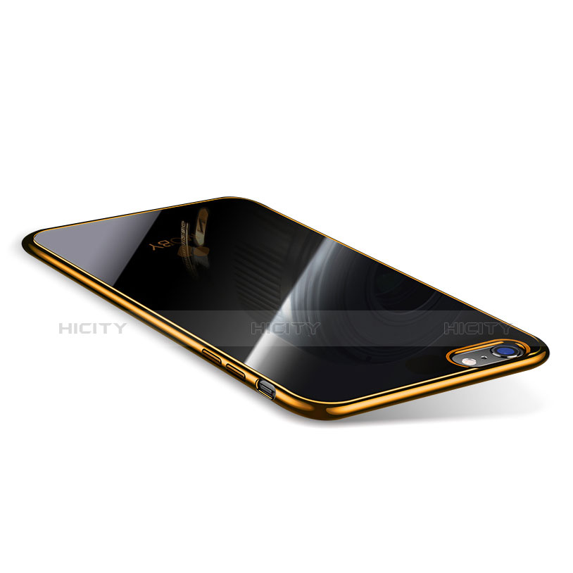 Apple iPhone 6S Plus用極薄ソフトケース シリコンケース 耐衝撃 全面保護 クリア透明 T08 アップル ゴールド