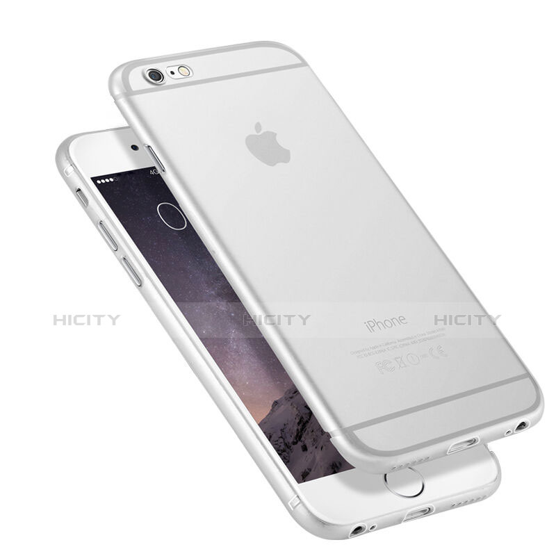 Apple iPhone 6S Plus用極薄ケース クリア透明 質感もマット アップル ホワイト