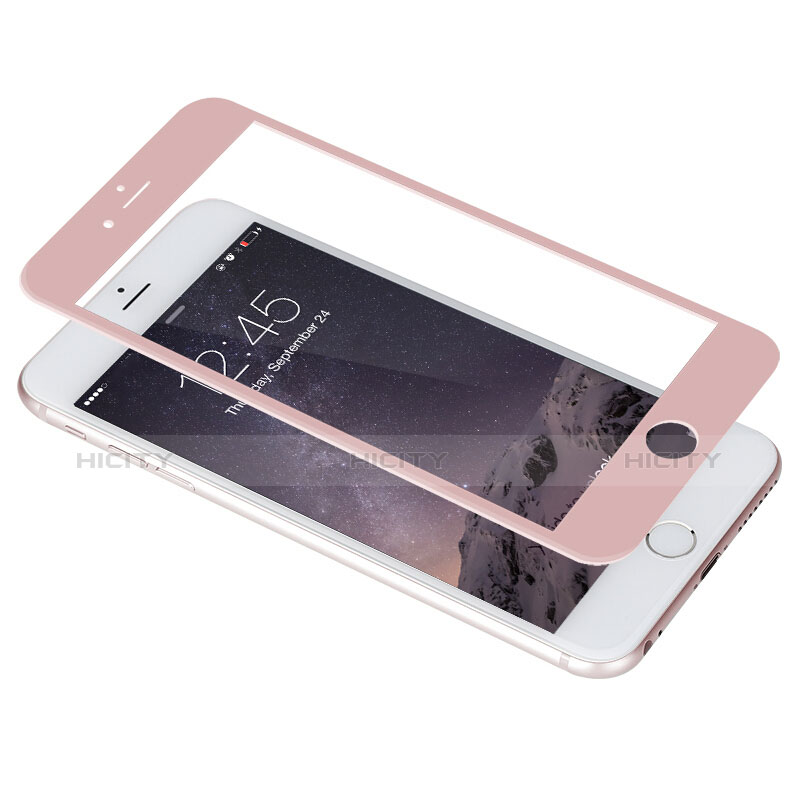 Apple iPhone 6S Plus用強化ガラス フル液晶保護フィルム F03 アップル ピンク