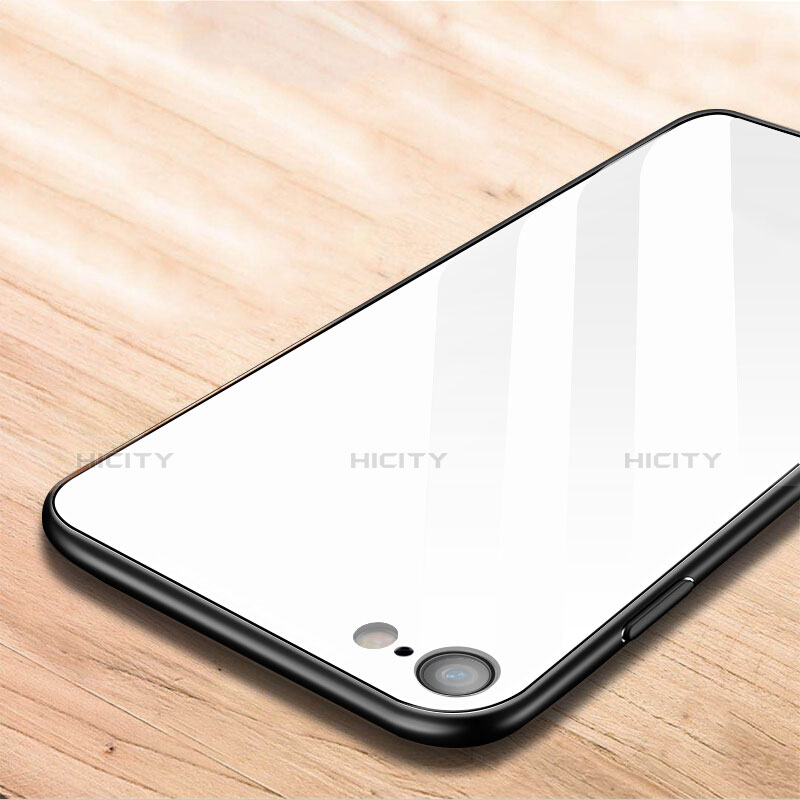 Apple iPhone 7用シリコンケース ソフトタッチラバー 鏡面 アップル ホワイト