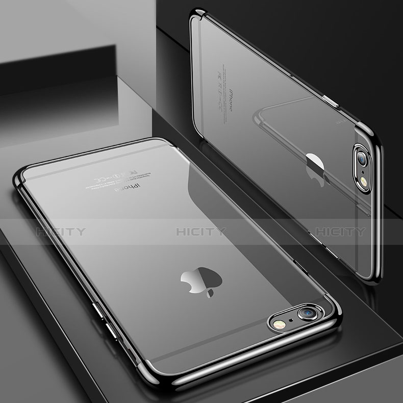 Apple iPhone 7用極薄ソフトケース シリコンケース 耐衝撃 全面保護 クリア透明 H04 アップル グレー