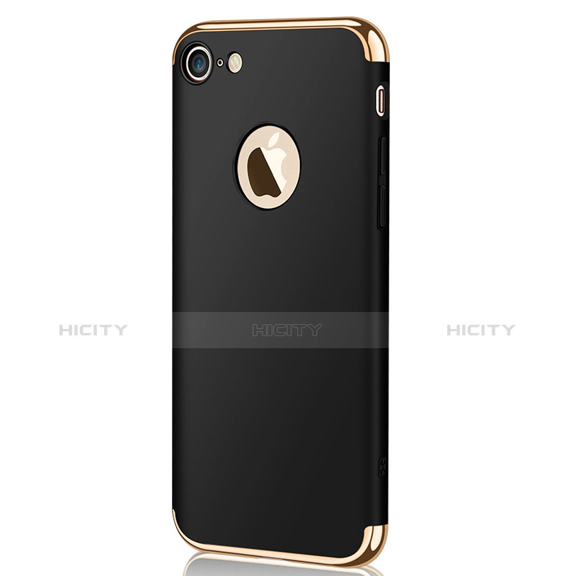 Apple iPhone 7用ケース 高級感 手触り良い メタル兼プラスチック バンパー M02 アップル ブラック
