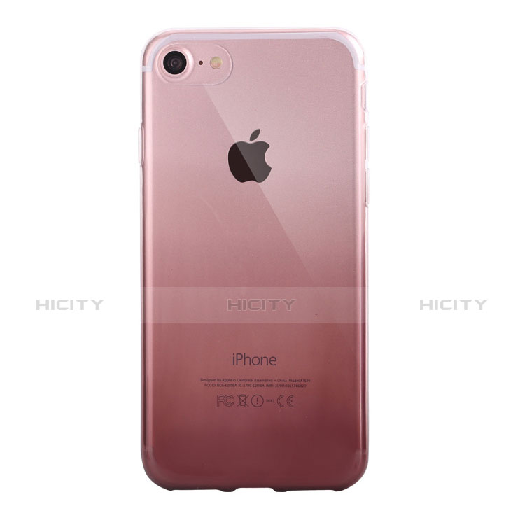 Apple iPhone 7用極薄ソフトケース グラデーション 勾配色 クリア透明 G01 アップル グレー