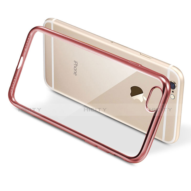 Apple iPhone 7用極薄ソフトケース シリコンケース 耐衝撃 全面保護 クリア透明 T21 アップル ローズゴールド
