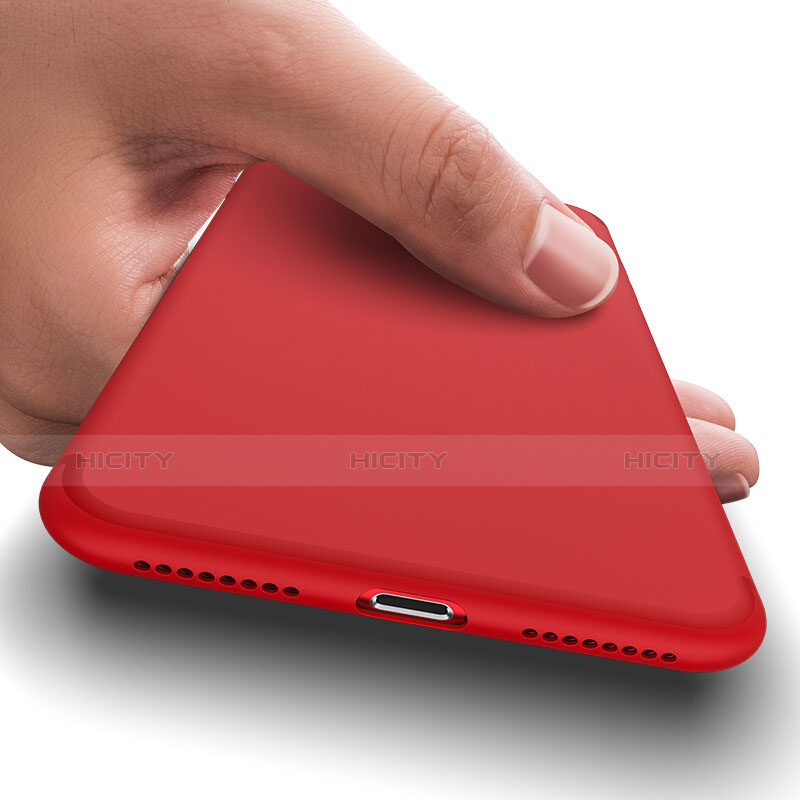 Apple iPhone 7用ハードケース プラスチック 質感もマット ロゴを表示します アップル レッド