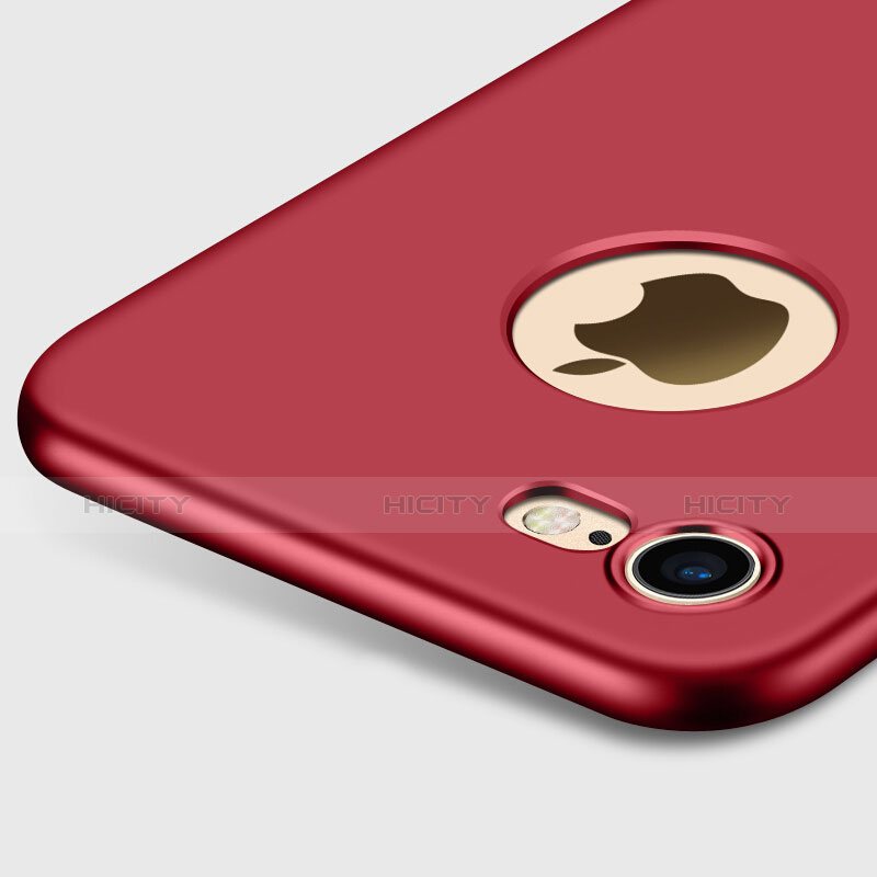 Apple iPhone 7用ハードケース プラスチック 質感もマット ロゴを表示します アンド指輪 アップル レッド