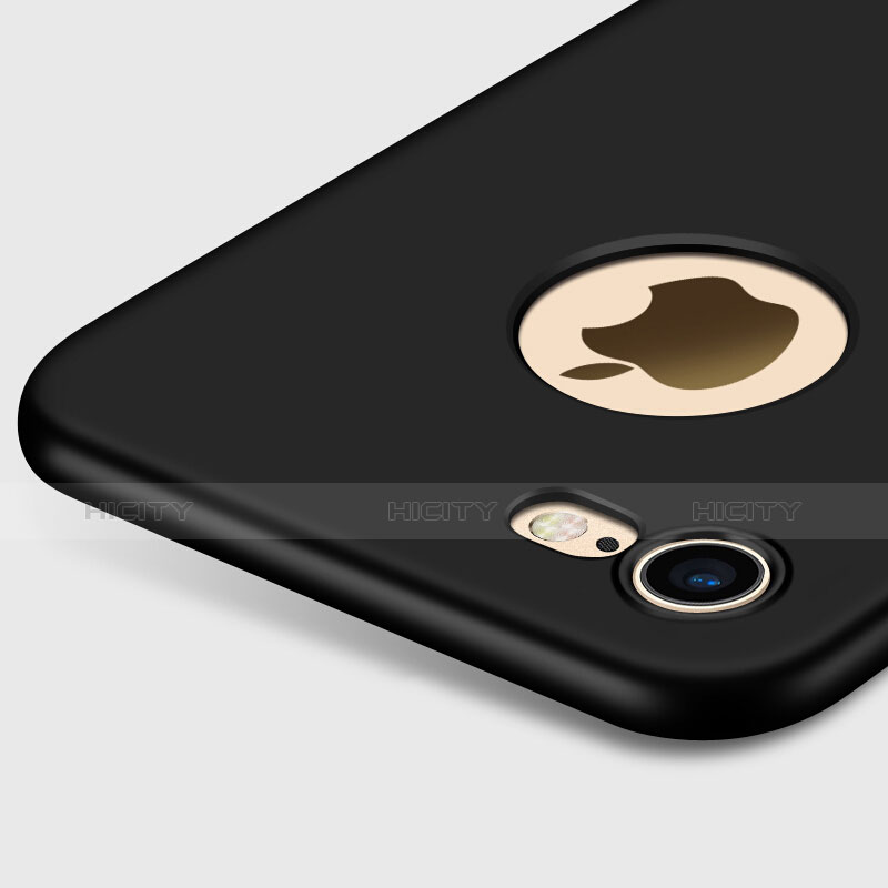 Apple iPhone 7用ハードケース プラスチック 質感もマット ロゴを表示します アンド指輪 アップル ブラック