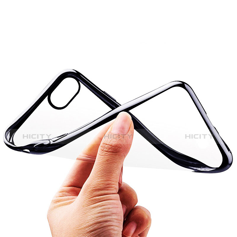 Apple iPhone 7用ハイブリットバンパーケース クリア透明 プラスチック カバー アップル ブラック