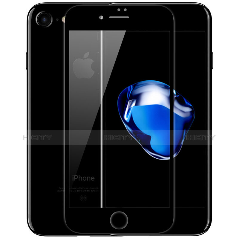 Apple iPhone 7用強化ガラス フル液晶保護フィルム F02 アップル ブラック