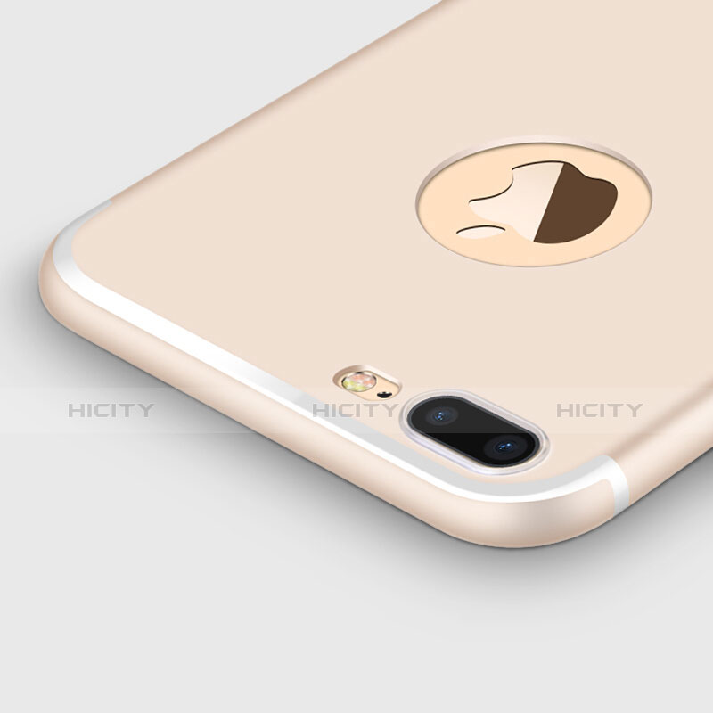 Apple iPhone 7 Plus用極薄ソフトケース シリコンケース 耐衝撃 全面保護 アンド指輪 A04 アップル ゴールド