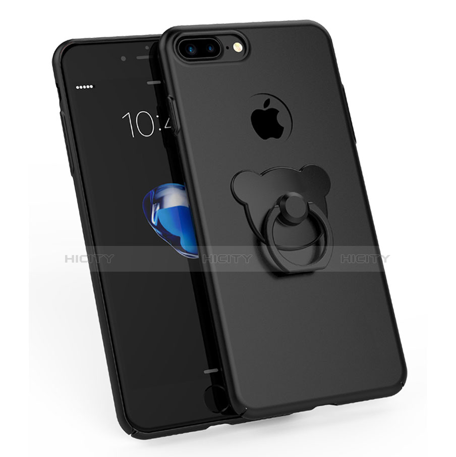 Apple iPhone 7 Plus用ハードケース プラスチック 質感もマット アンド指輪 A06 アップル ブラック