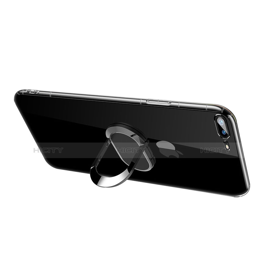 Apple iPhone 7 Plus用極薄ソフトケース シリコンケース 耐衝撃 全面保護 クリア透明 アンド指輪 T01 アップル クリア