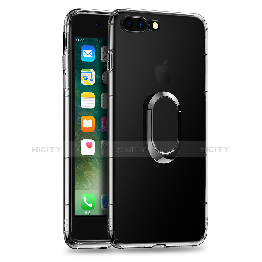 Apple iPhone 7 Plus用極薄ソフトケース シリコンケース 耐衝撃 全面保護 クリア透明 アンド指輪 T01 アップル クリア