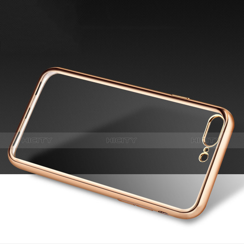 Apple iPhone 7 Plus用極薄ソフトケース シリコンケース 耐衝撃 全面保護 クリア透明 A07 アップル ゴールド